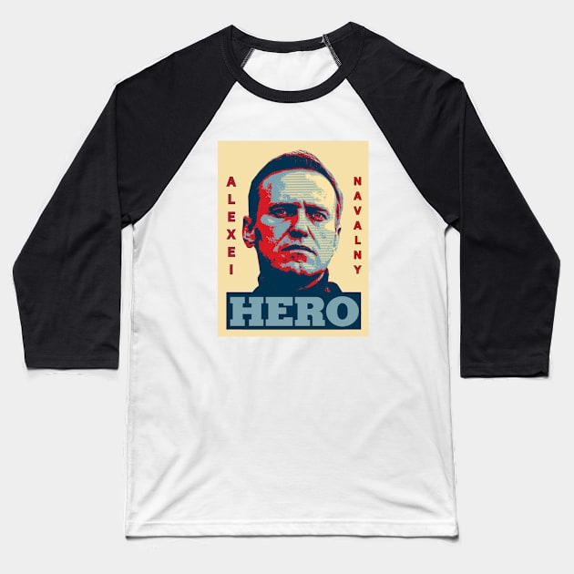 ALEXEI NAVALNY - HERO Baseball T-Shirt by ProgressiveMOB